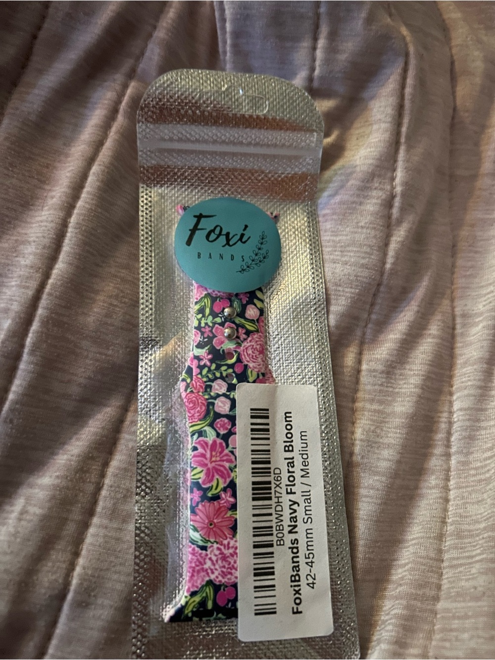 Black and Pink Floral Bloom Replacement Watch Band - Pink